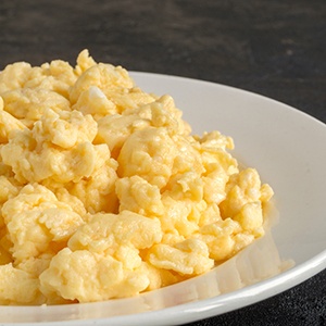 Plate of scrambled eggs